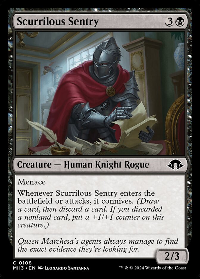 Scurrilous Sentry card front