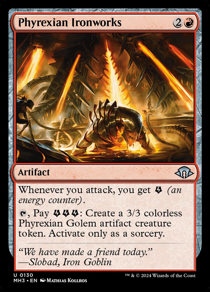 Phyrexian Ironworks card front