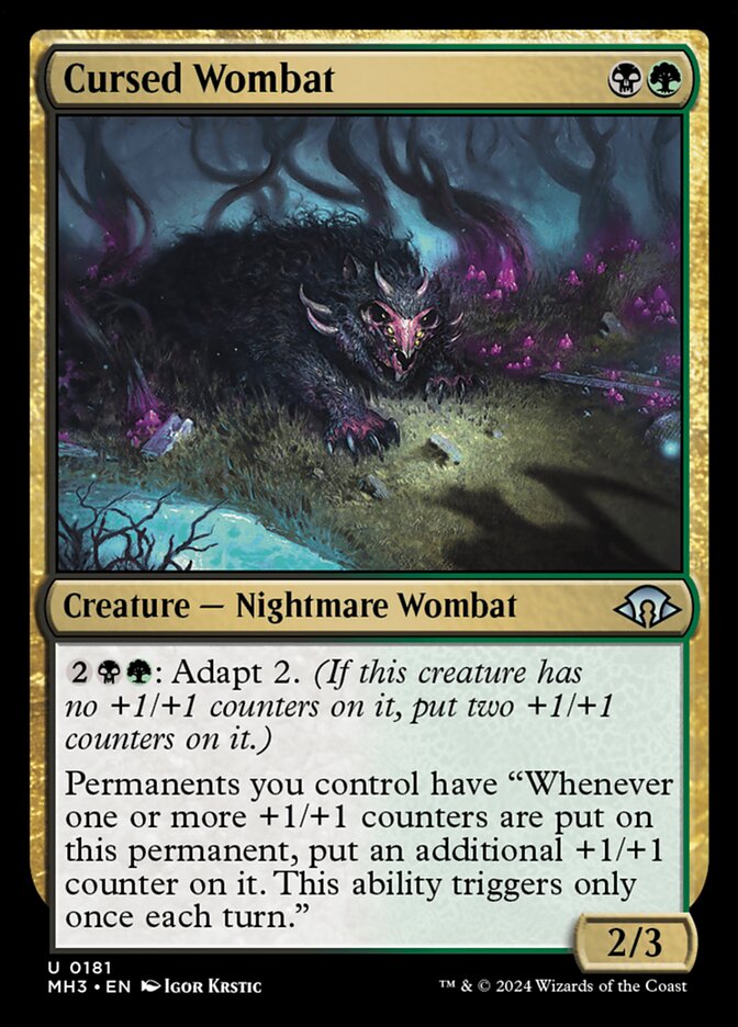 Cursed Wombat card front