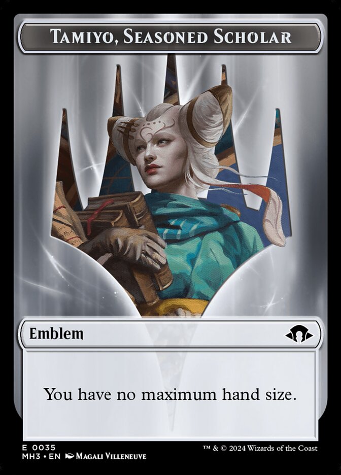 Tamiyo, Seasoned Scholar Emblem card front