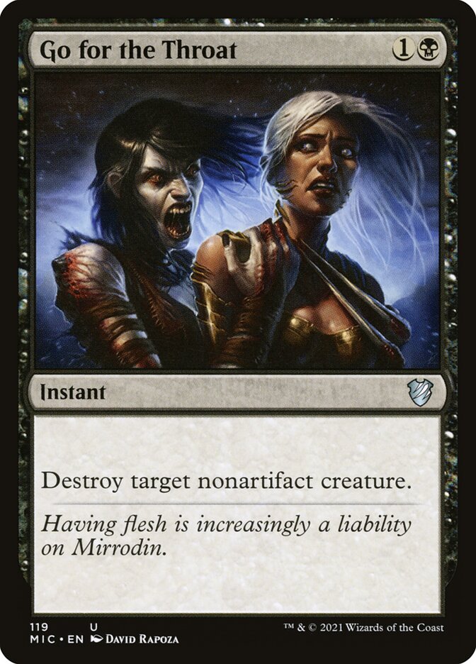 Go for the Throat card front
