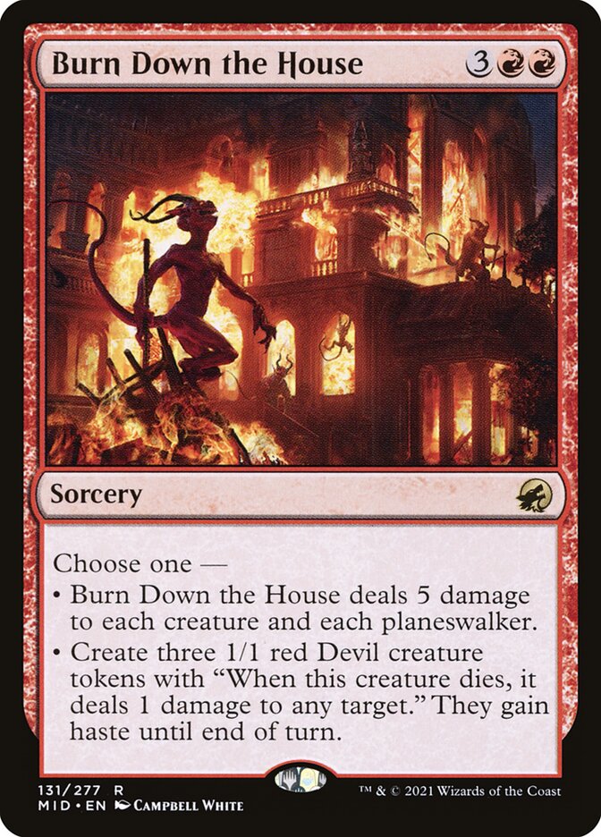 Burn Down the House card front