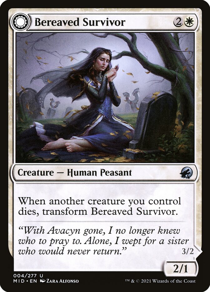 Bereaved Survivor card front