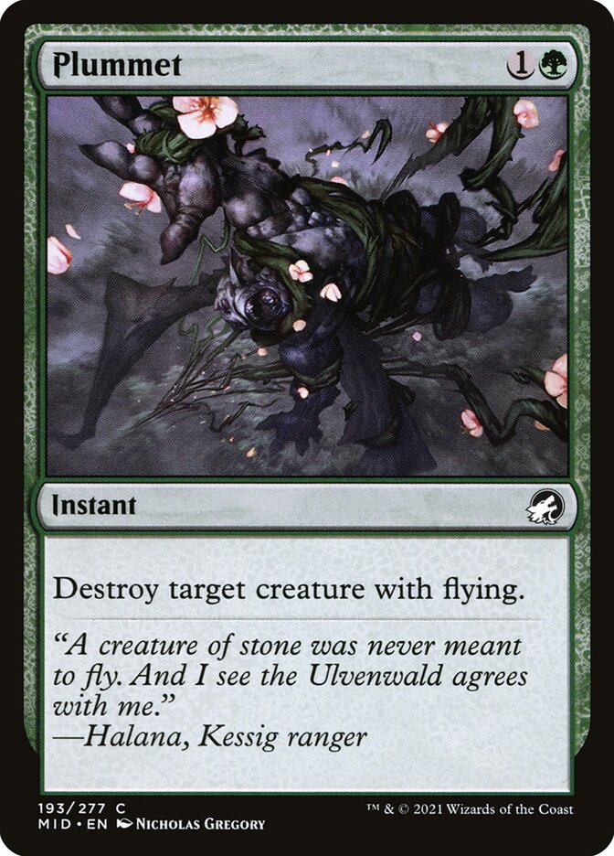 Plummet card front