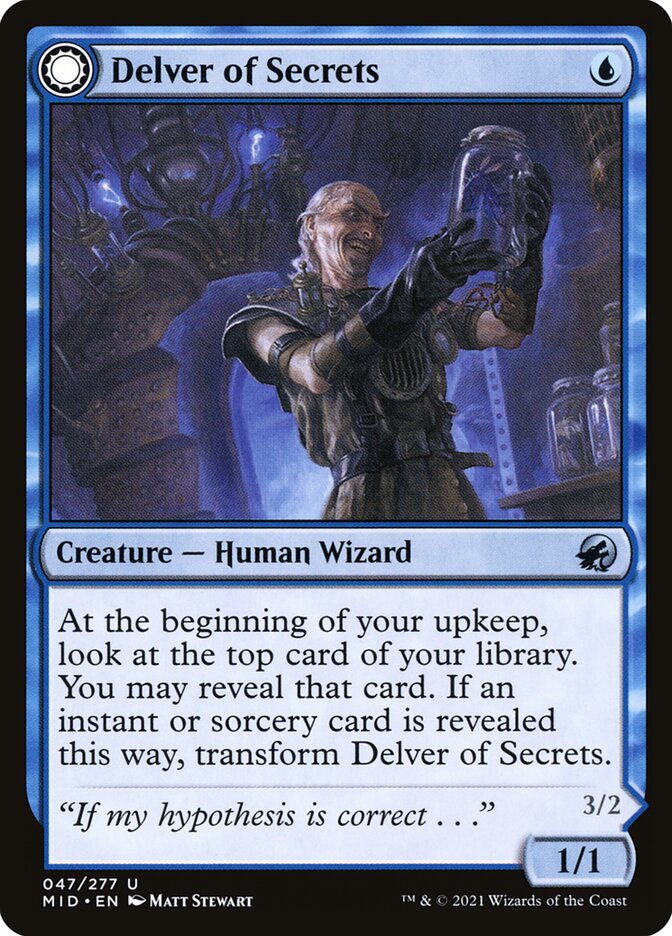 Delver of Secrets card front