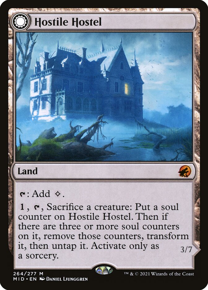 Hostile Hostel card front