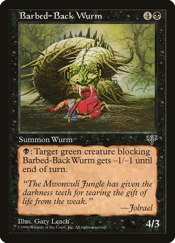 Barbed-Back Wurm card front