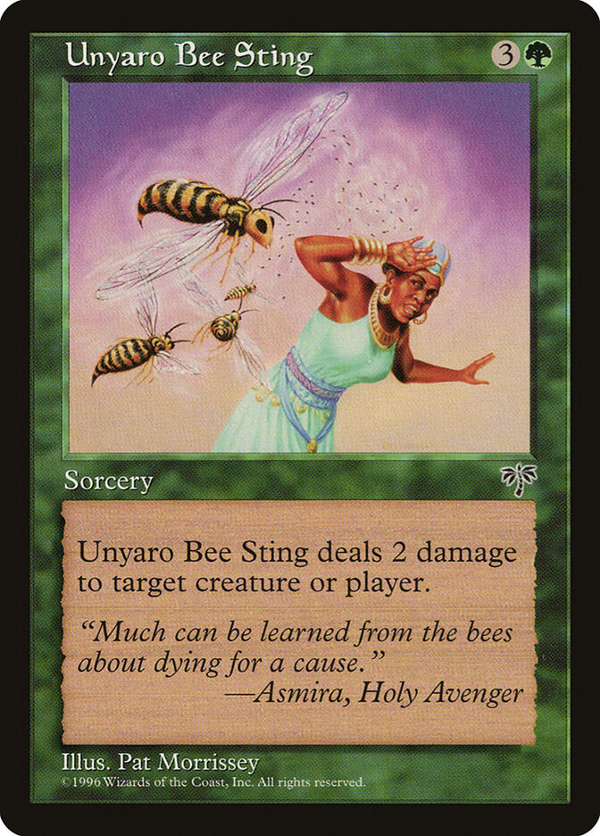 Unyaro Bee Sting card front