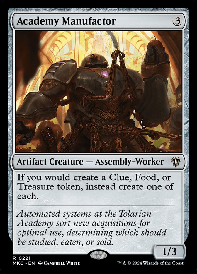 Academy Manufactor card front