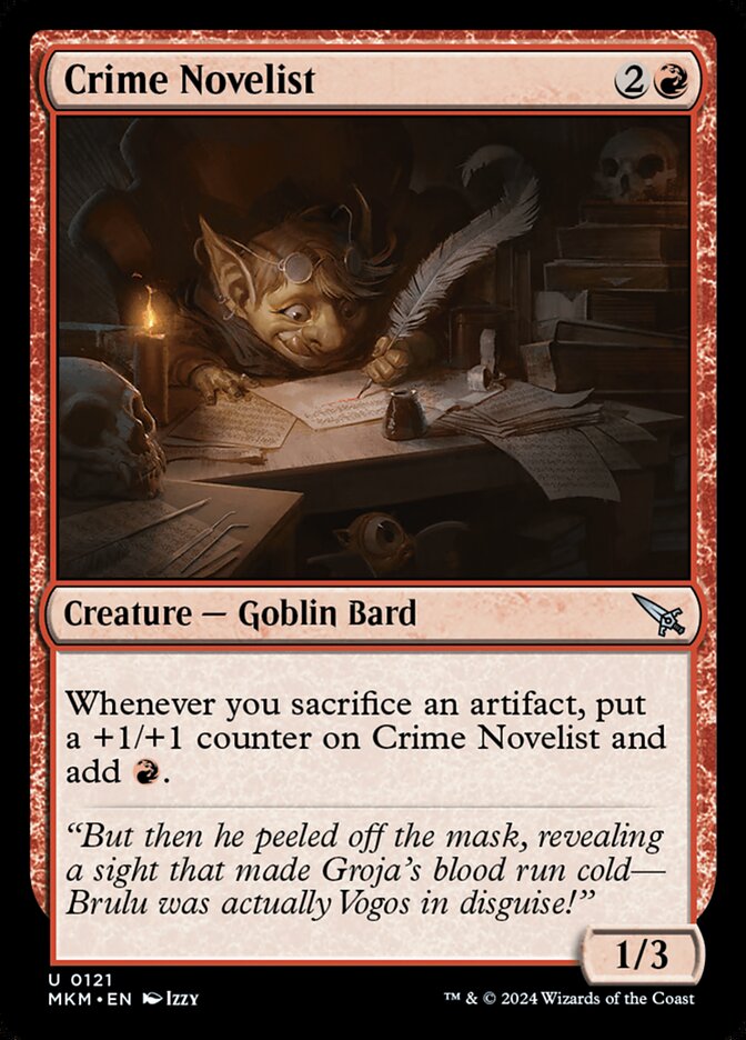 Crime Novelist card front