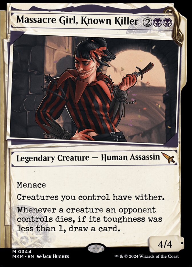 Massacre Girl, Known Killer card front