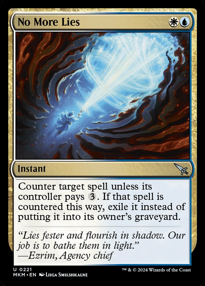 No More Lies card front