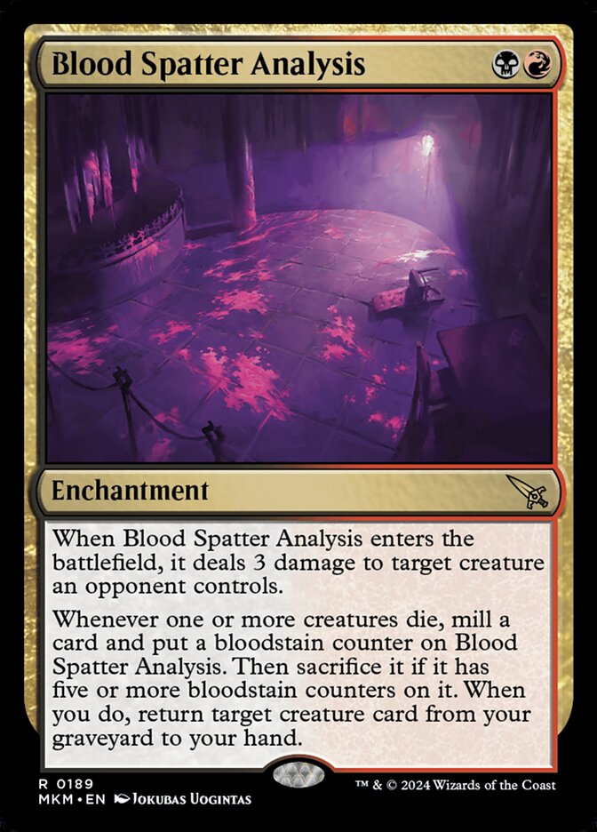 Blood Spatter Analysis card front