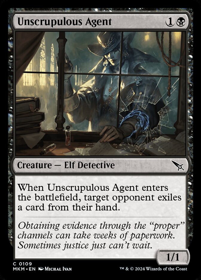 Unscrupulous Agent card front