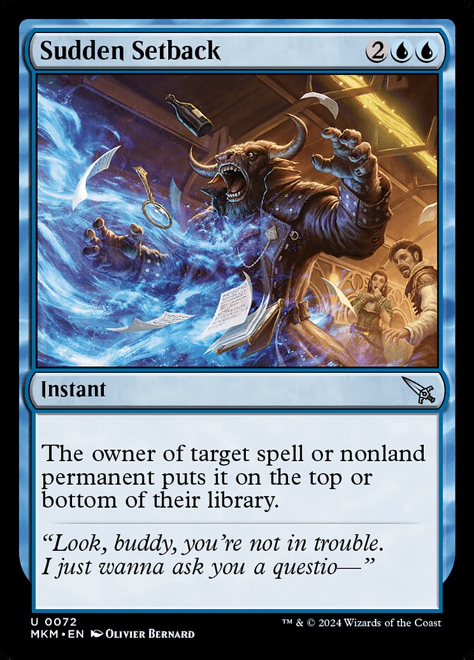 Sudden Setback card front