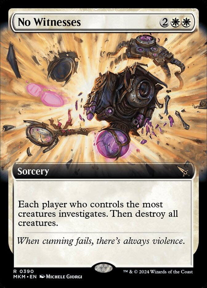 No Witnesses card front