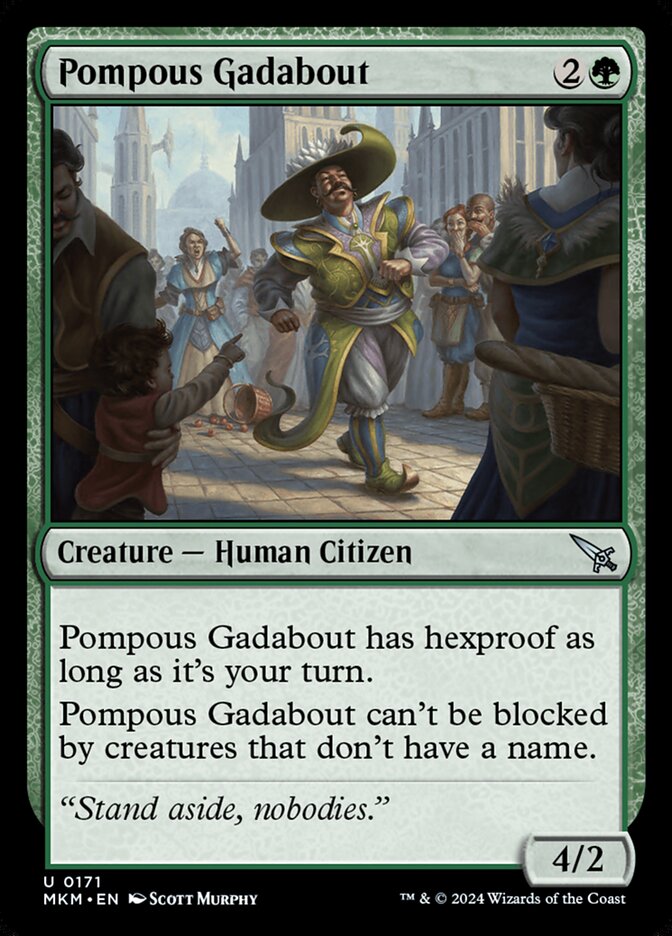 Pompous Gadabout card front