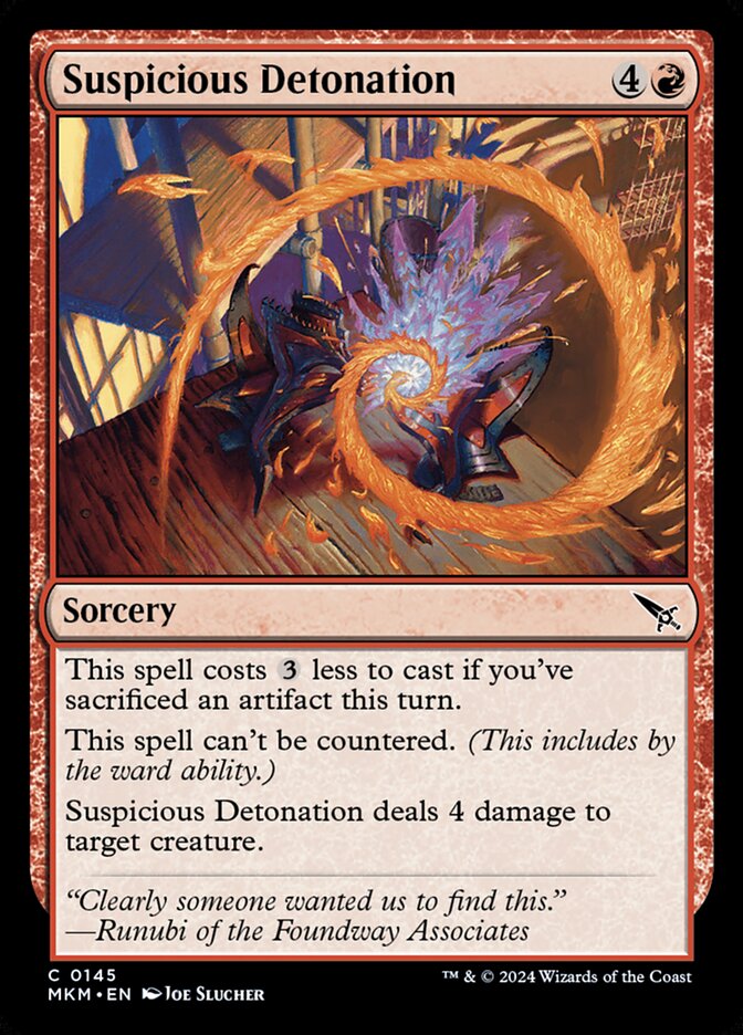 Suspicious Detonation card front