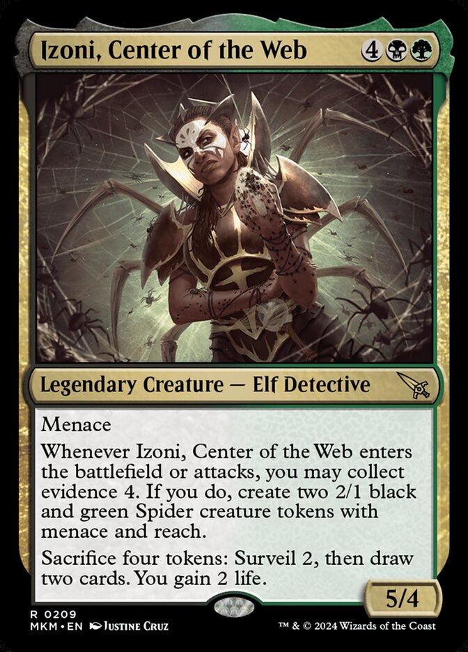 Izoni, Center of the Web card front