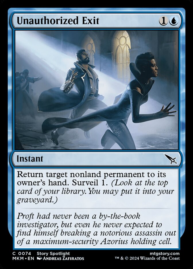 Unauthorized Exit card front