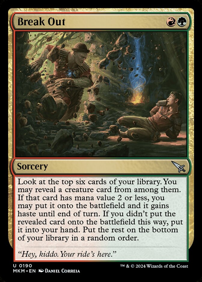 Break Out card front
