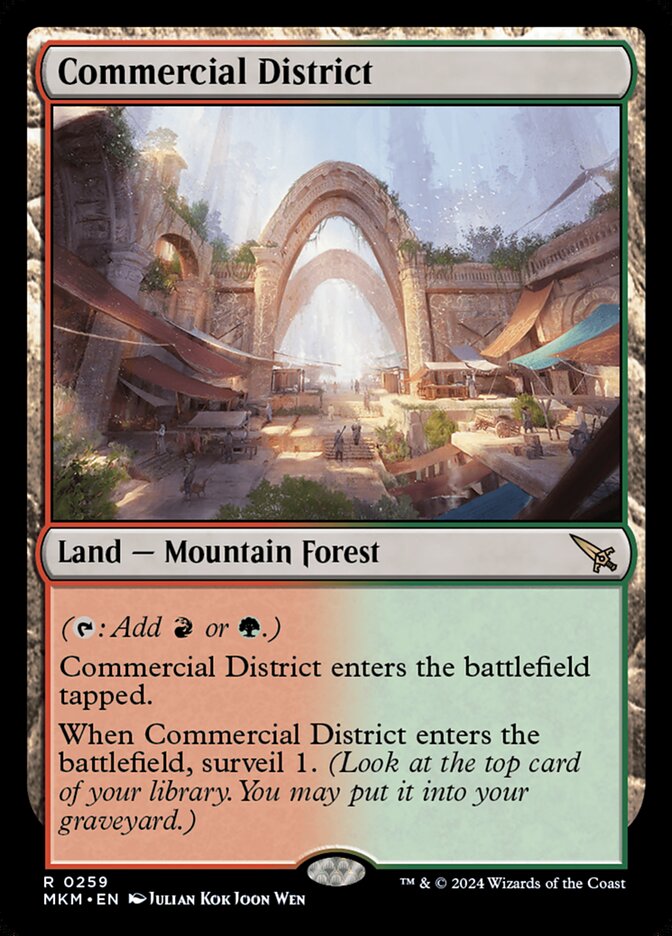 Commercial District card front
