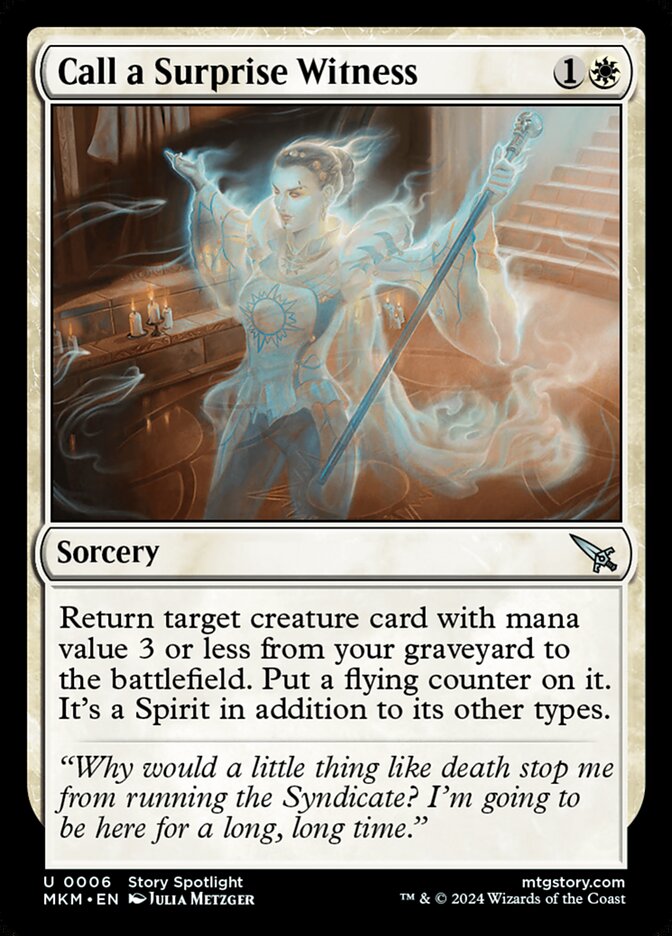 Call a Surprise Witness card front