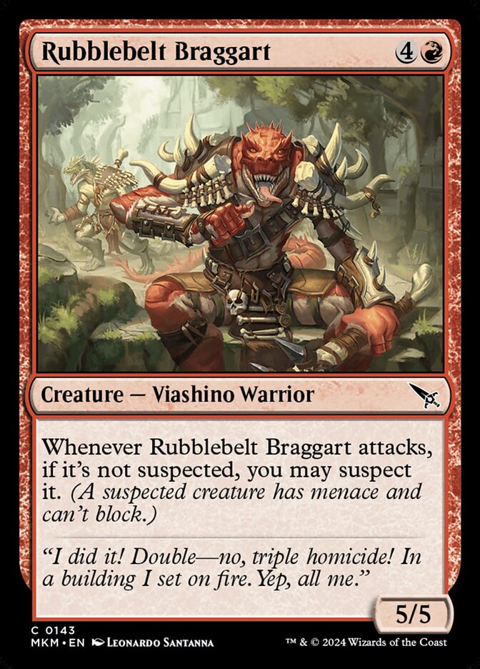 Rubblebelt Braggart card front