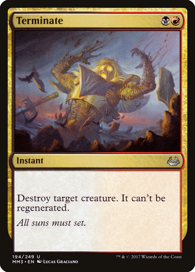 Terminate card front
