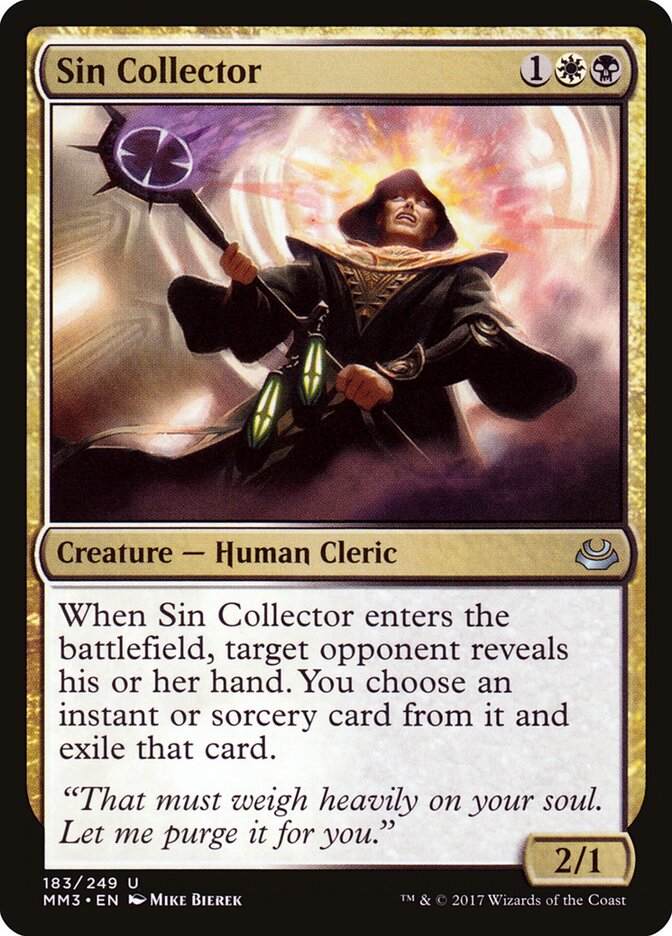 Sin Collector card front