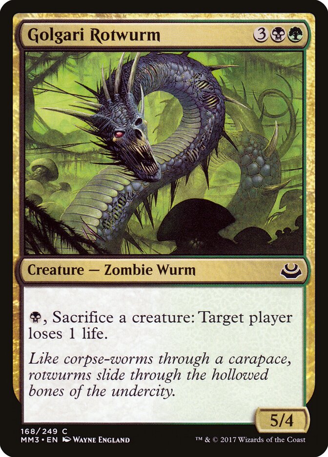 Golgari Rotwurm card front