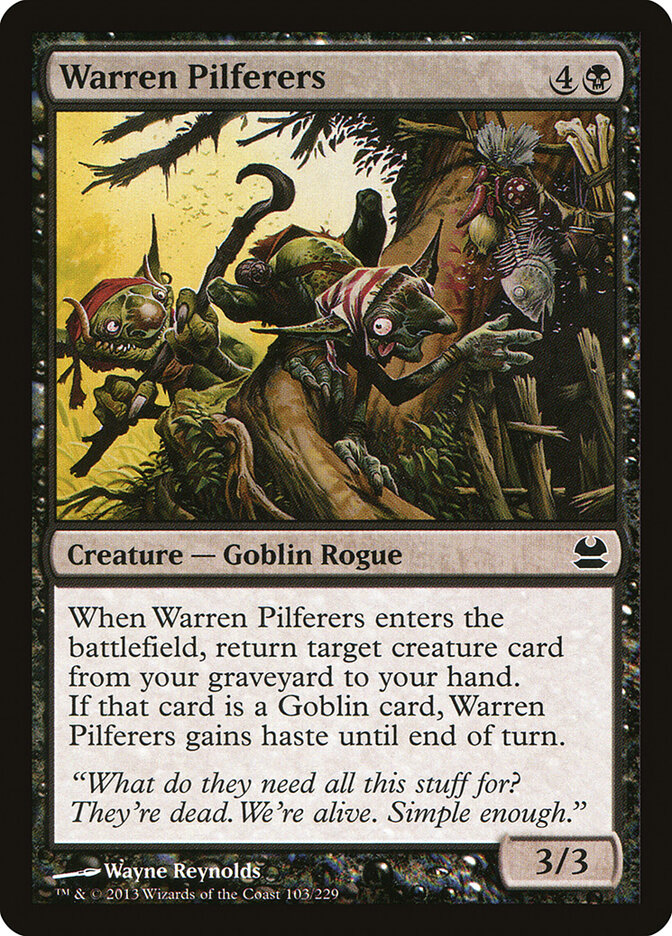 Warren Pilferers card front