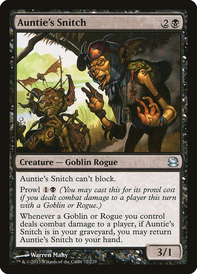 Auntie's Snitch card front