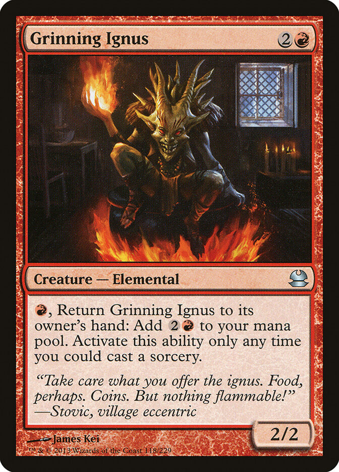 Grinning Ignus card front