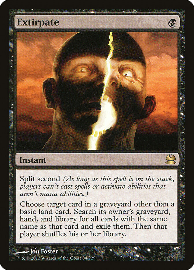 Extirpate card front