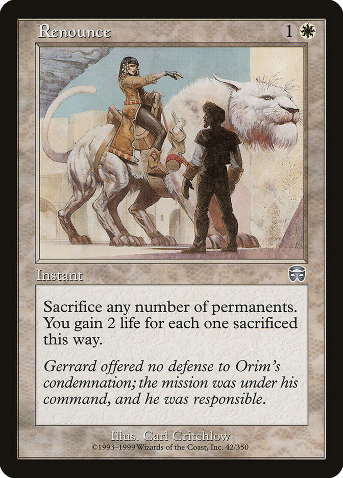 Renounce card front