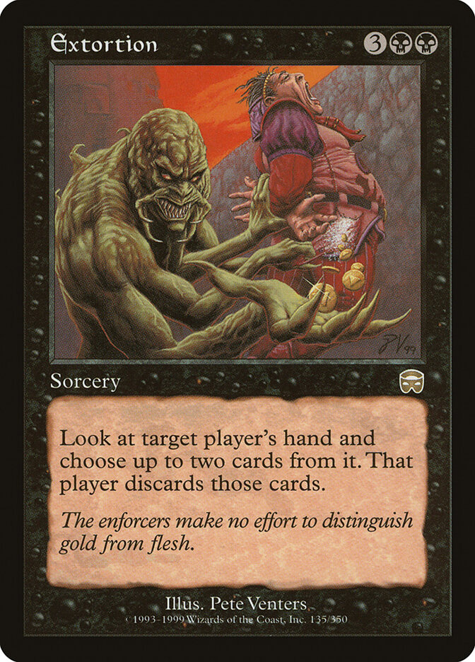 Extortion card front