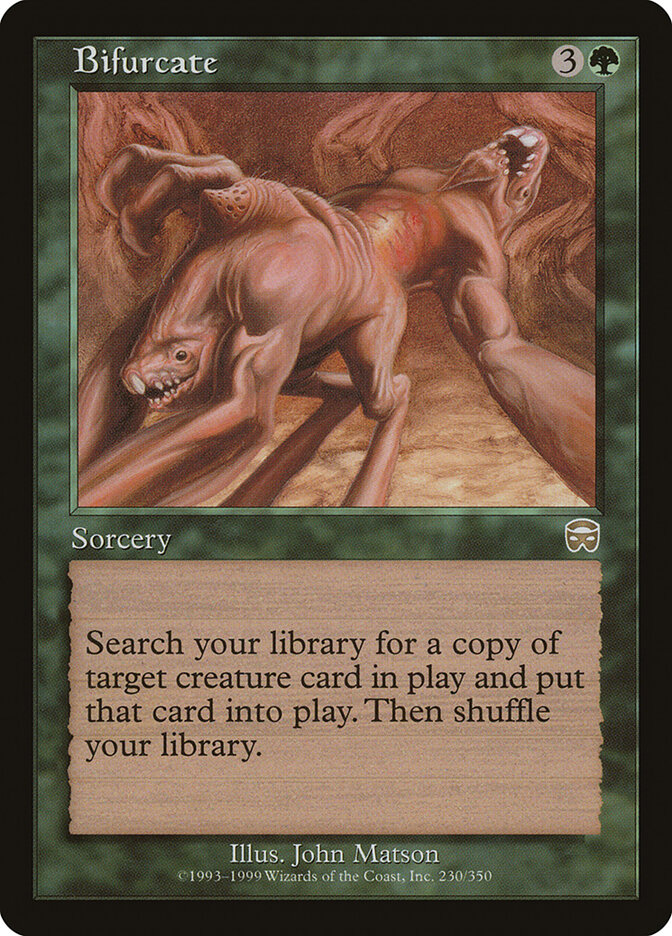 Bifurcate card front