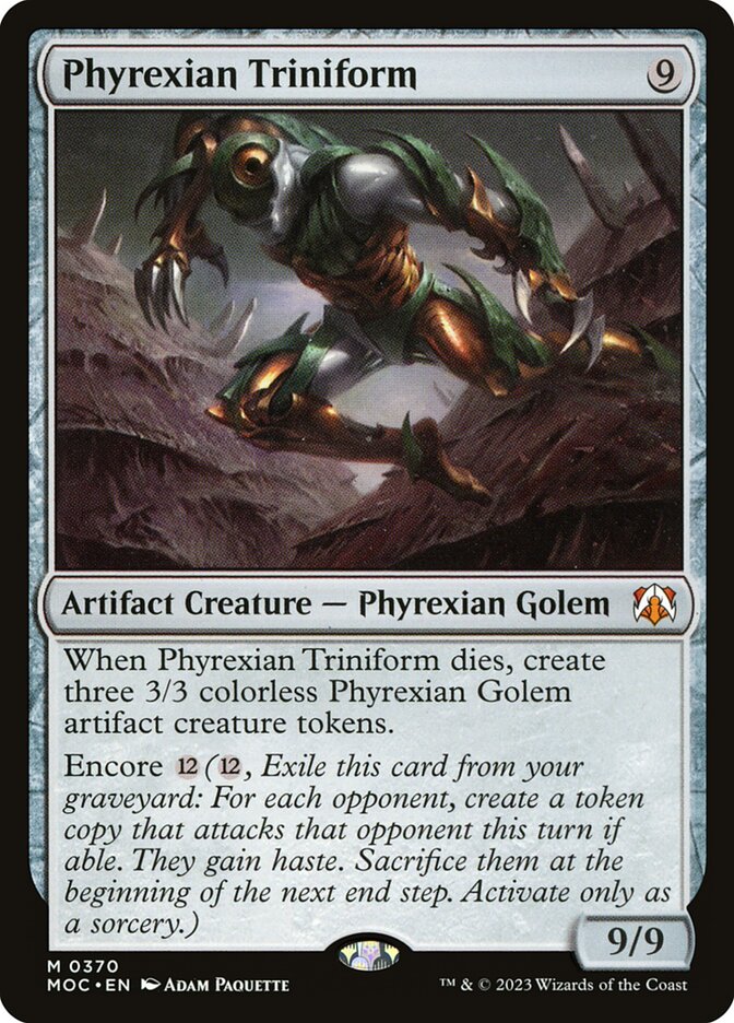 Phyrexian Triniform card front
