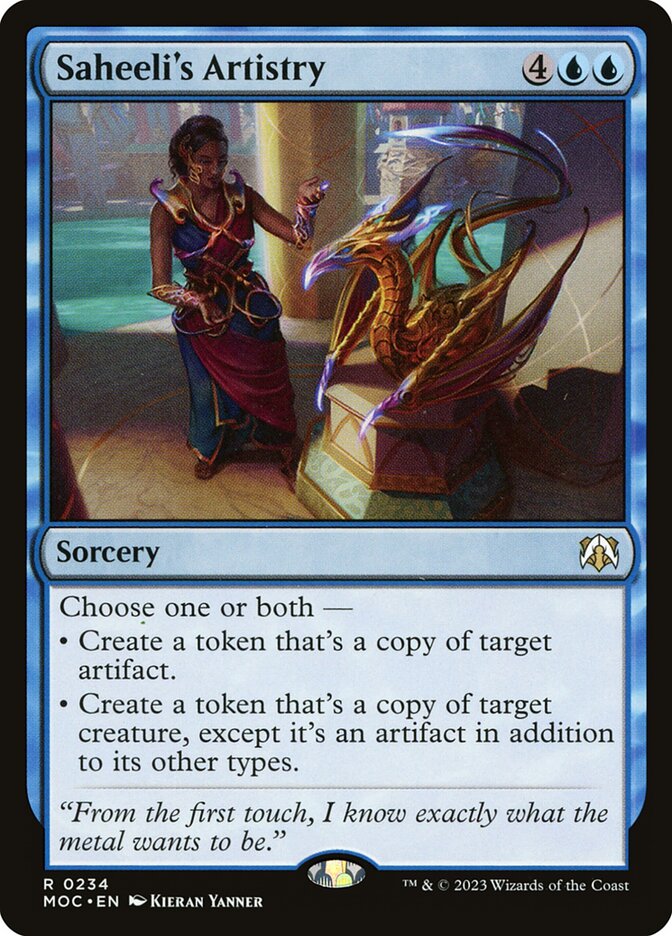 Saheeli's Artistry card front