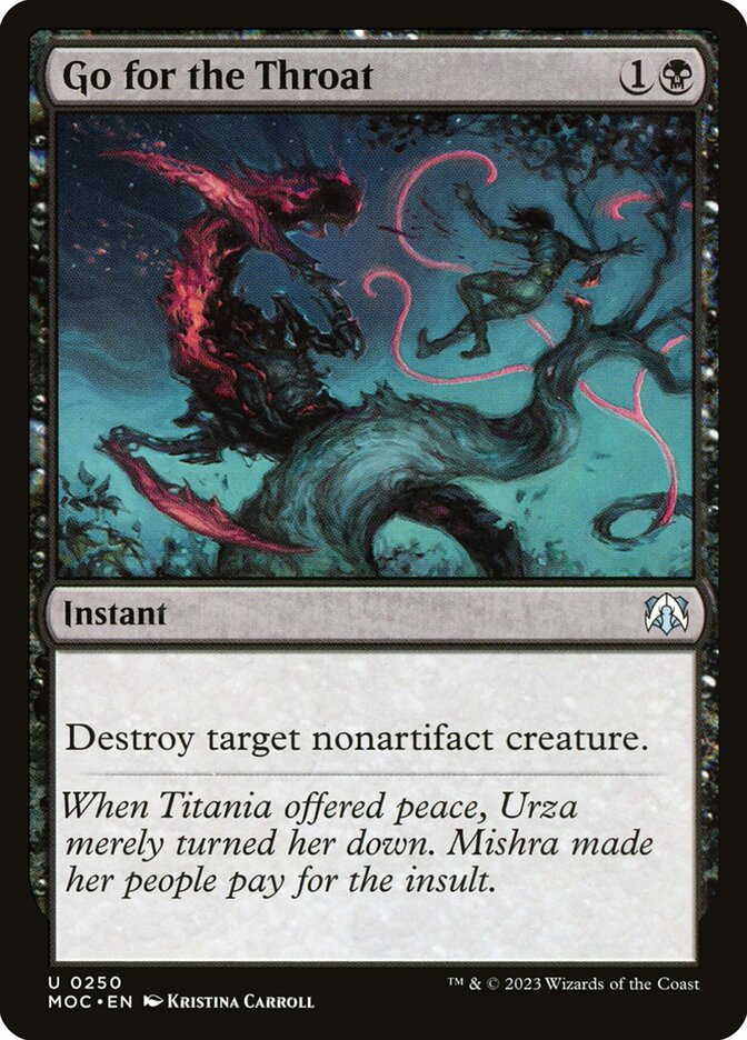 Go for the Throat card front