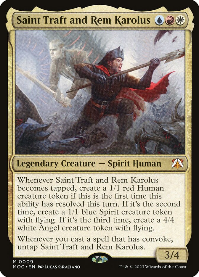 Saint Traft and Rem Karolus card front