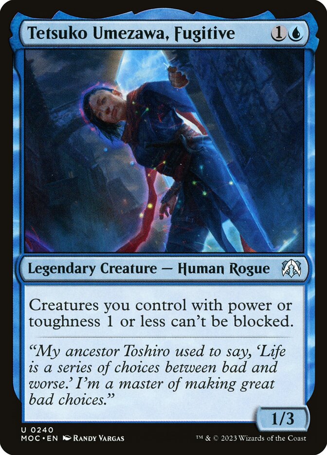 Tetsuko Umezawa, Fugitive card front