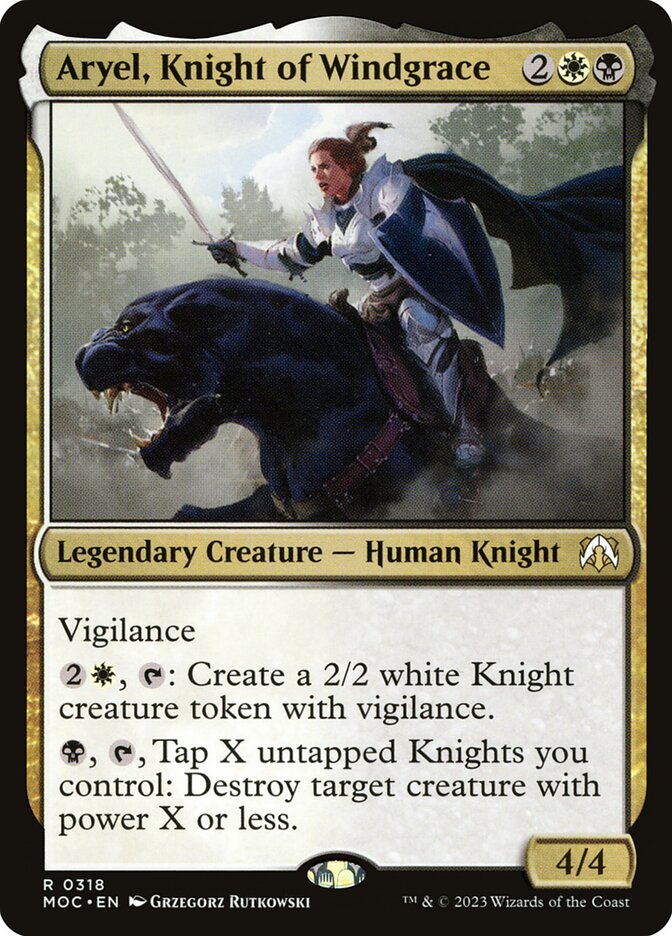 Aryel, Knight of Windgrace card front