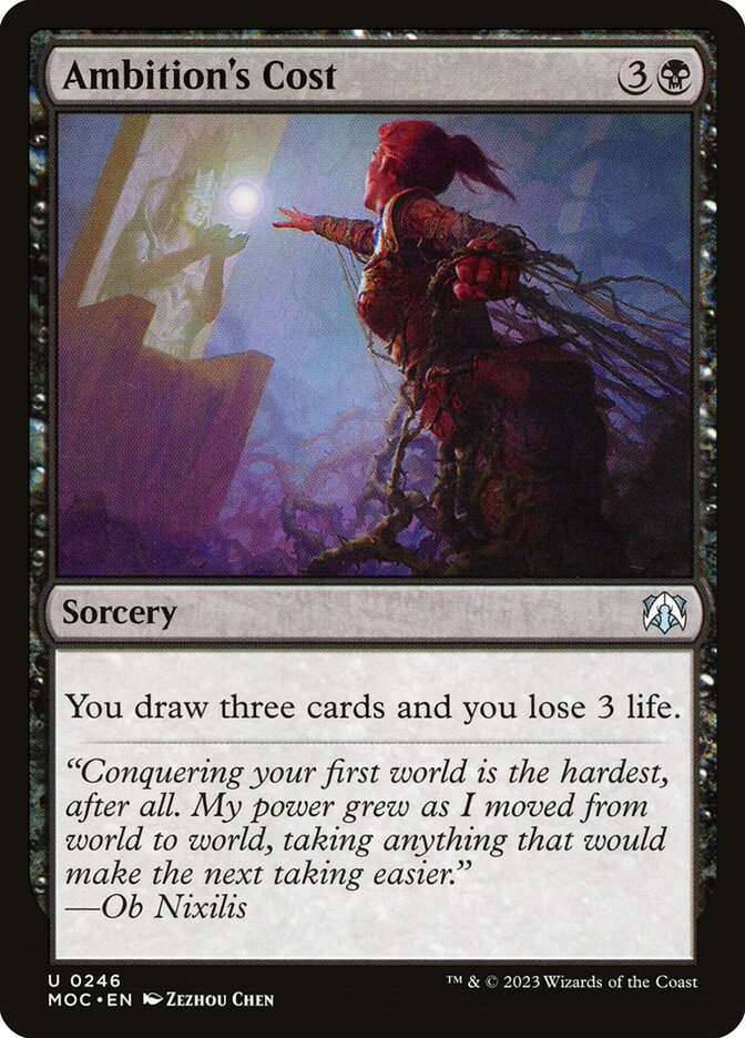 Ambition's Cost card front