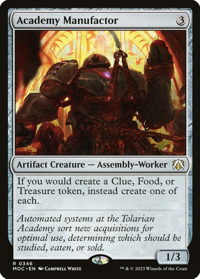 Academy Manufactor card front
