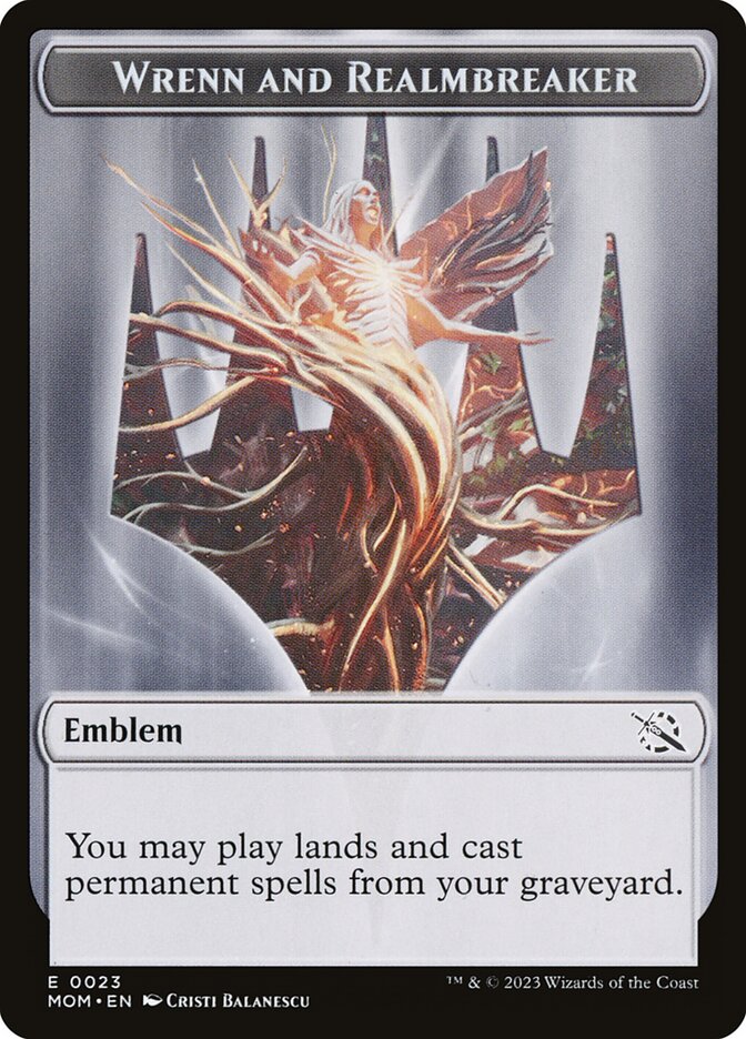 Wrenn and Realmbreaker Emblem card front