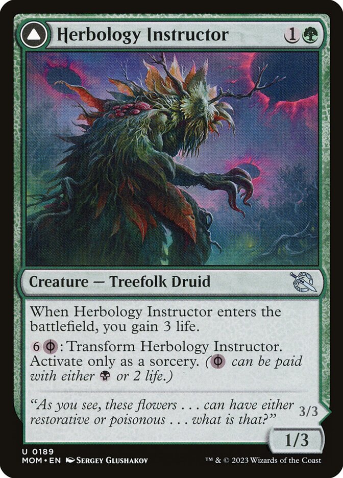 Herbology Instructor card front
