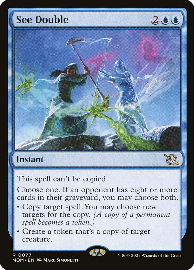See Double card front