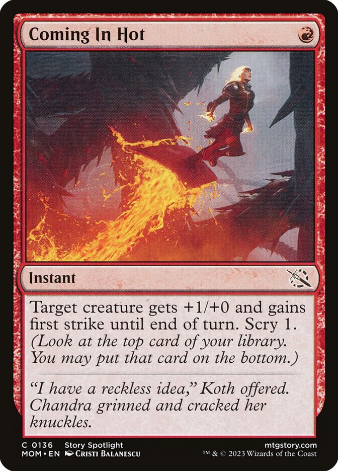 Coming In Hot card front